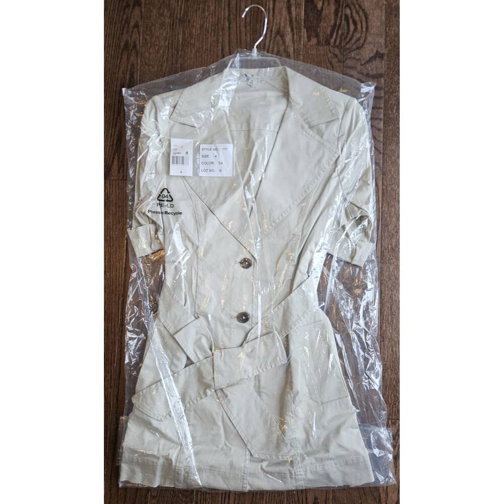 Cabi 777 Sandy Trench Coat Jacket Womens 4 Belted Collared Career Button Up